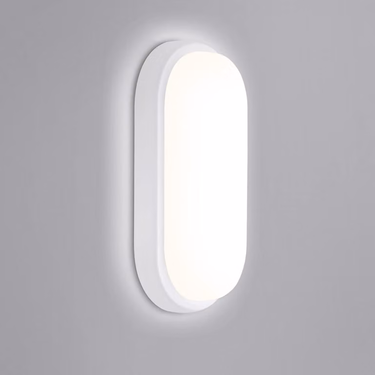 Lampada a LED per scantinato, 18 W, grado di protezione IP65, forma ovale, luce bianca neutra, 4000 K, impermeabile