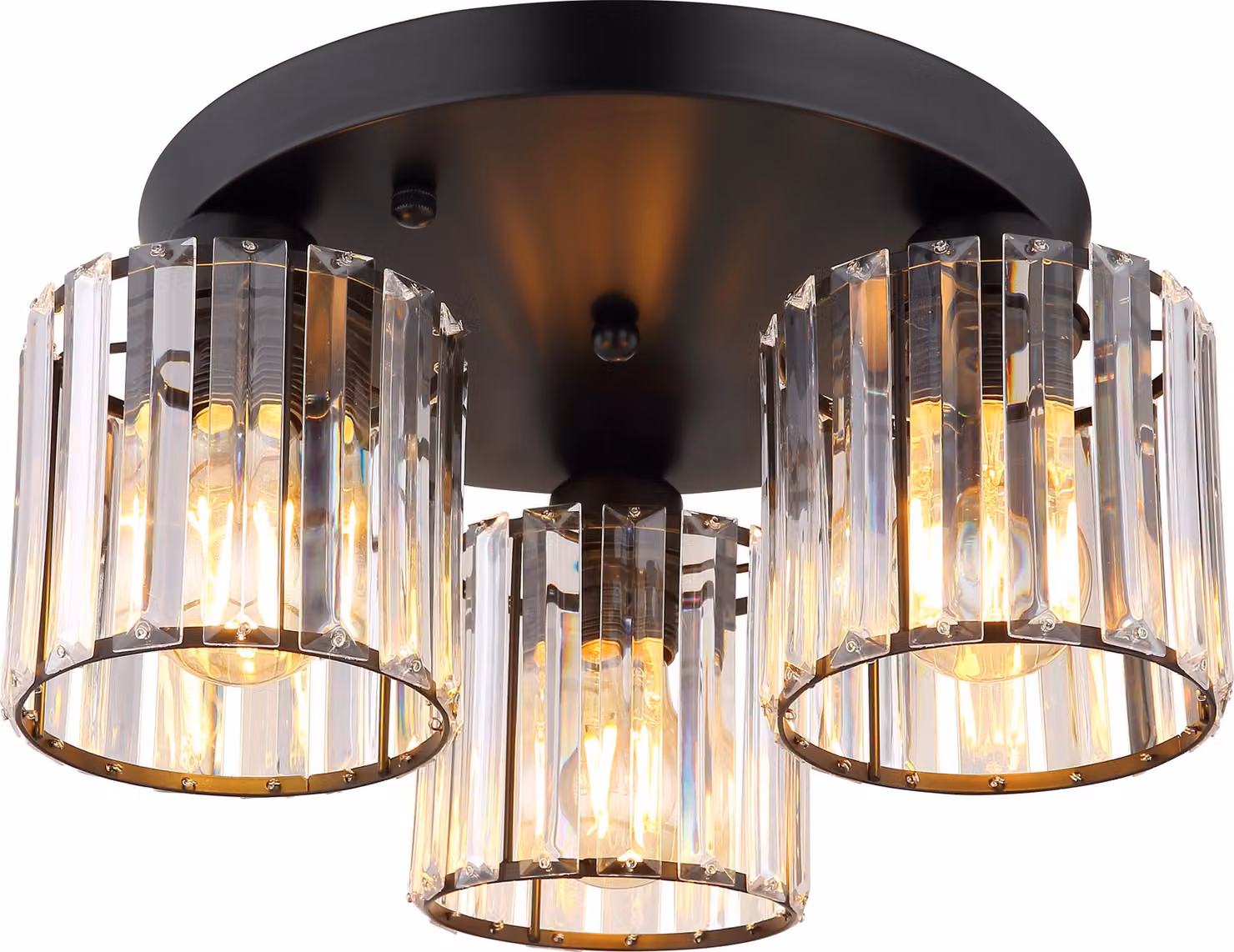 Globo Lighting plafoniera in metallo nero opaco, 3x E27