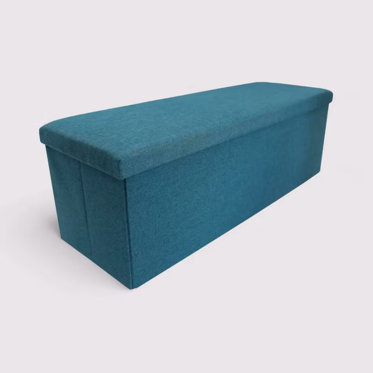Ceiba - Pouf a panca contenitore azzurro in stile coastal