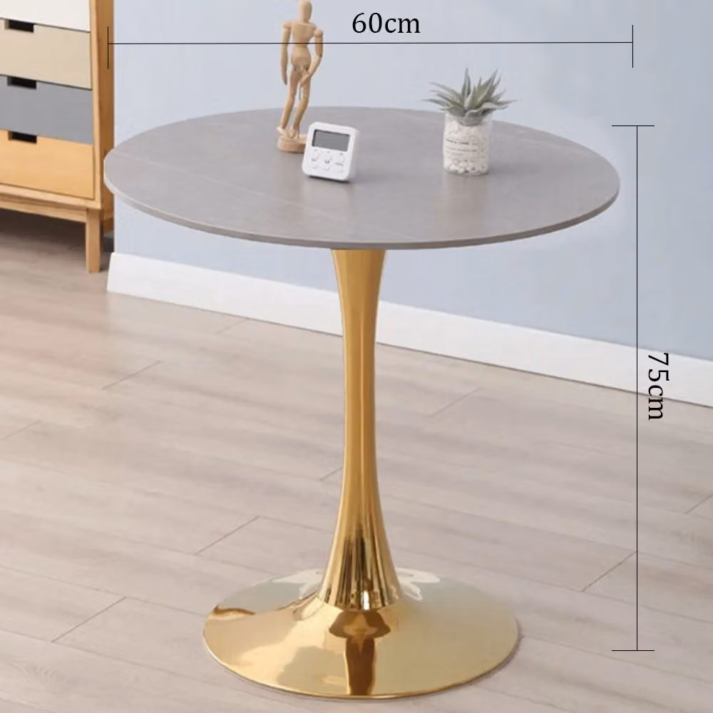 360Home Tavolo Tavolino rotondo per casa caffè decorazione commerciale moderno oro 60*75cm