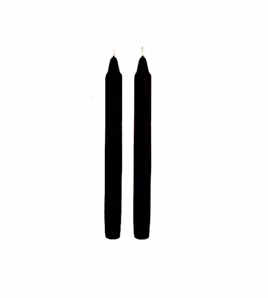 CERERIA DI GIORGIO Candele decorative scanalate Nero 25 cm Set 2 pz