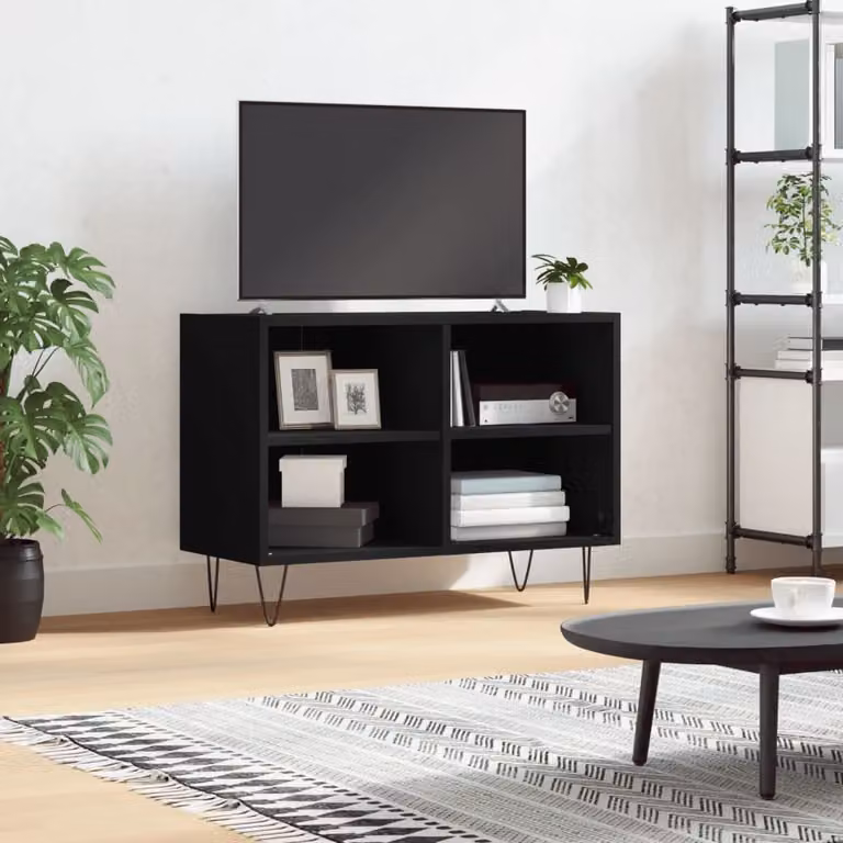 vidaXL Mobile Porta TV Nero 69,5x30x50 cm in Legno Multistrato