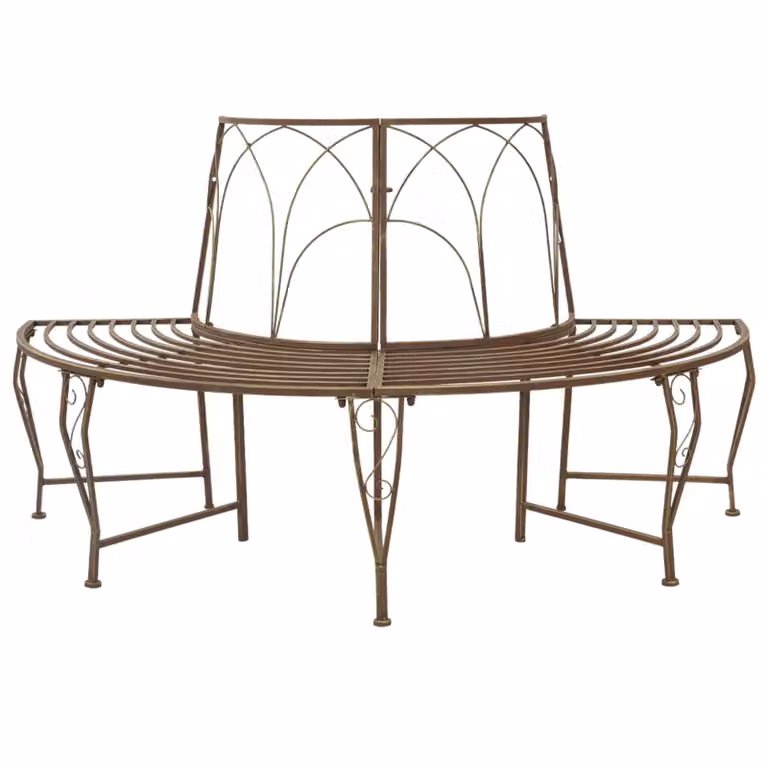 Panchina da giardino vidaXL per 4 persone in acciaio marrone L: 160 cm, P: 80 cm, H: 89 cm