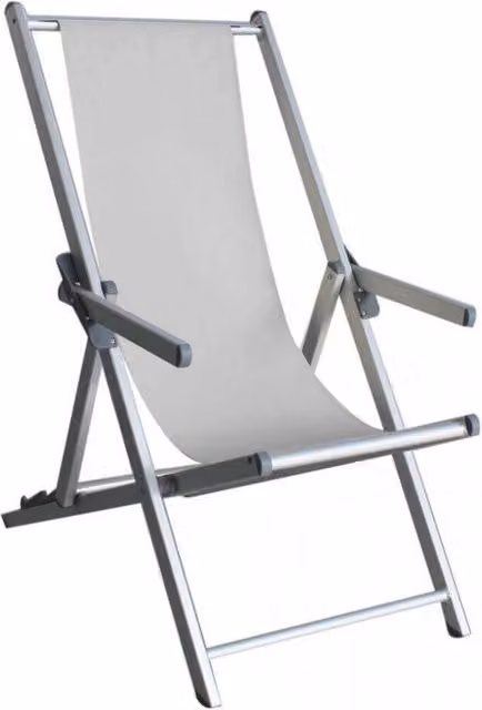 Sdraio Mare Textilene con Braccioli 98x67,5x106 h cm in Textilene Bianco