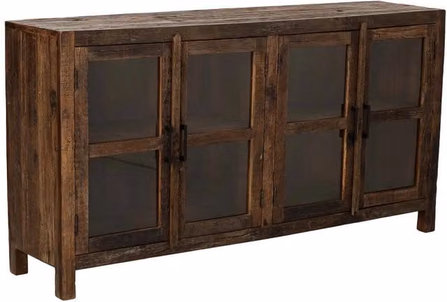 Credenza artigianale in legno Wanderlust Deco marrone stile rustico L: 170 cm, P: 40 cm, H: 90 cm – 1