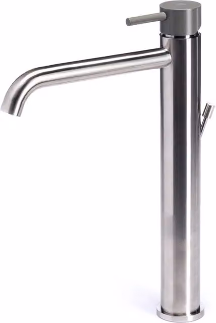 Rubinetto Miscelatore Monocomando Lavabo Alto in Acciaio Inox Maniglia Antracite