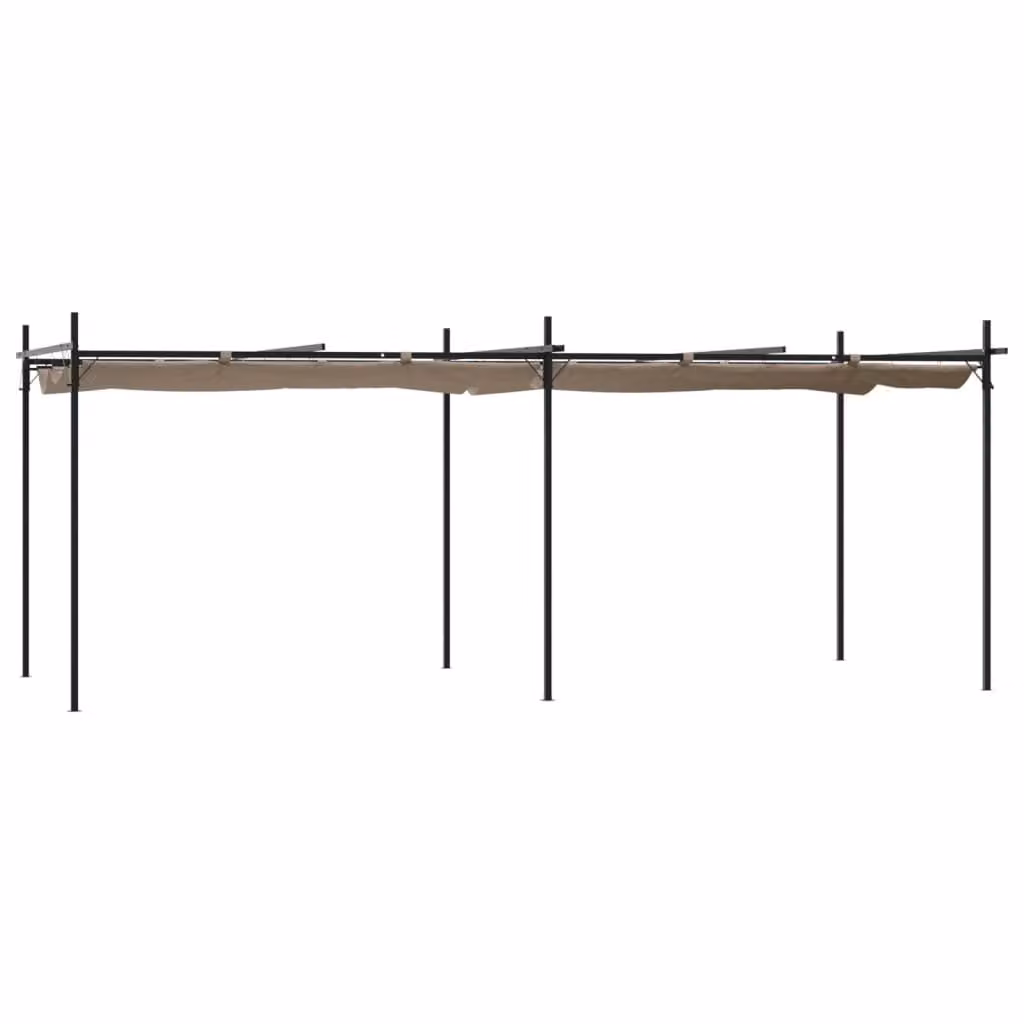 Pergola con Tetto Retrattile Tortora 589x292x230 cm