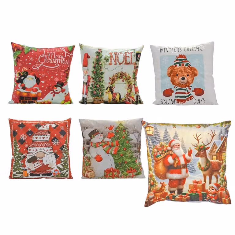 Cuscino Natalizio Sfoderabile Vestiamo Casa Multicolore L/P: 45 x 45 cm