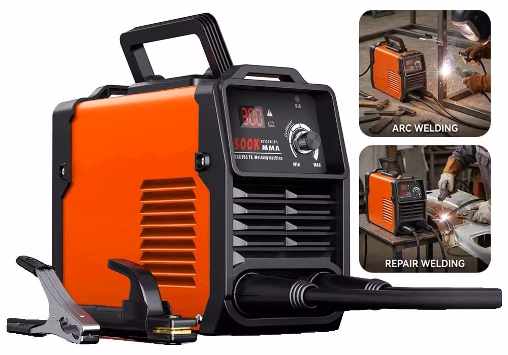 Saldatrice elettrica, design portatile, tecnologia inverter IGBT, supporta elettrodi da 2,5/3 mm, controllo automatico dell'alimentazione del filo, caratteristiche di sicurezza