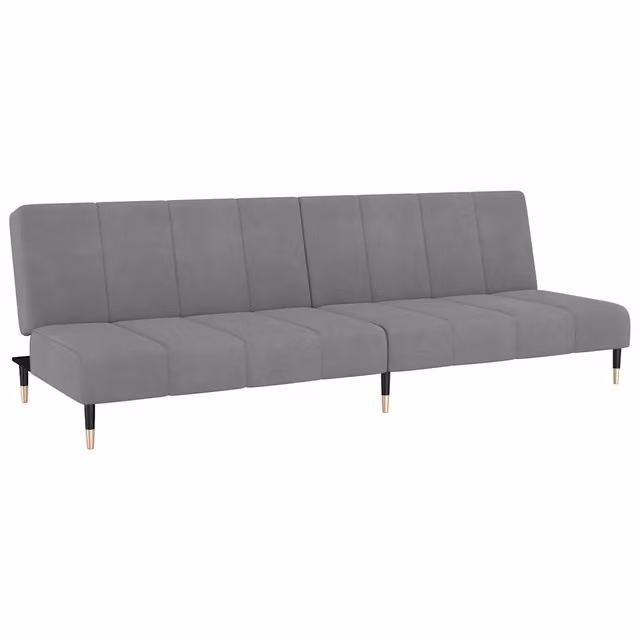 Divano letto | Sof¨¤ letto | Letto singolo a 2 Posti Grigio Chiaro in Velluto