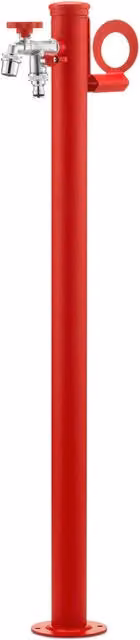 Fontana da Giardino con Doppio Rubinetto Belfer 42/SRR Rosso in Metallo