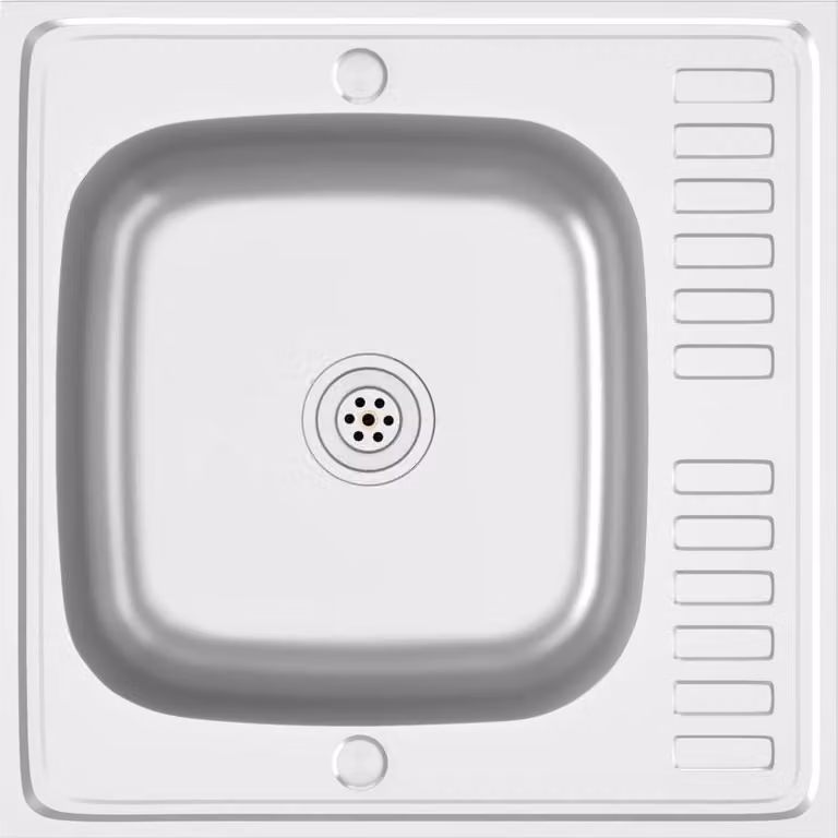 Lavello da Cucina con Scarico Argento 600x600x155 mm Acciaio