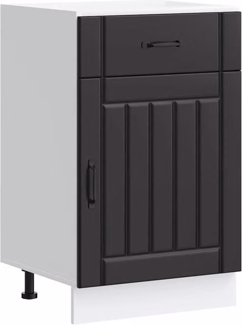 Base da cucina Lucca nera in legno e MDF con ante a battente, L: 46 cm, P: 25 cm, H: 81,5 cm