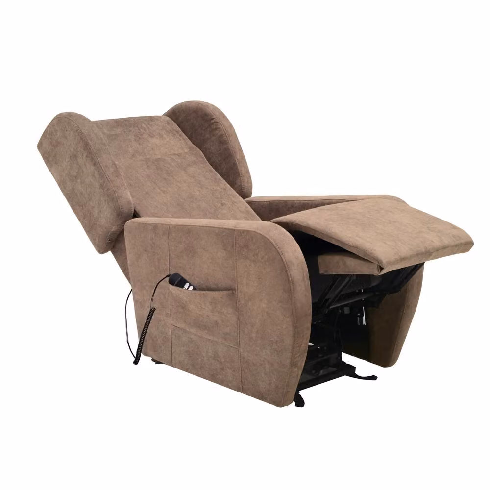 Poltrona alza persona Lift Giulia 9703 TEZETA con 2 motori e roller bar in tessuto color cappuccino – 2
