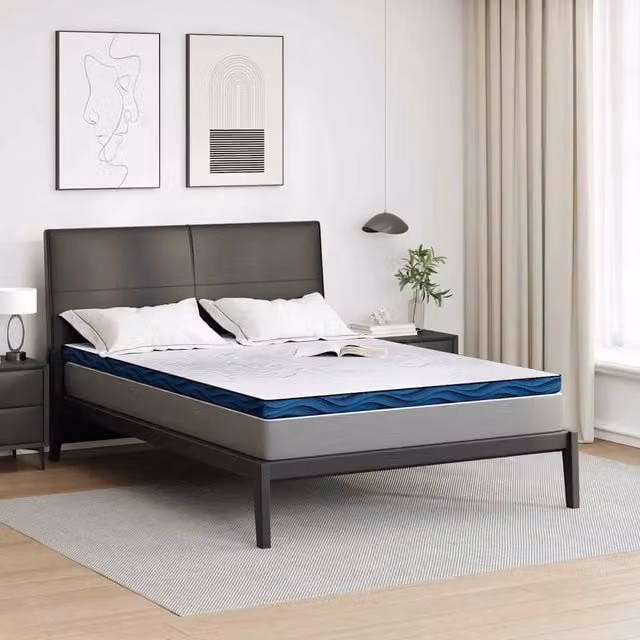 Topper per materasso vidaXL in tessuto Jacquard bianco L/P: 190 x 140 cm