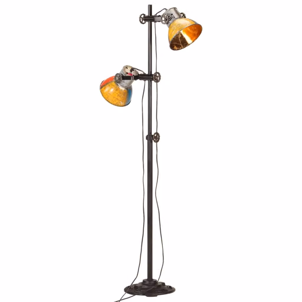 Lampada da terra con 2 paralumi Multicolore E27