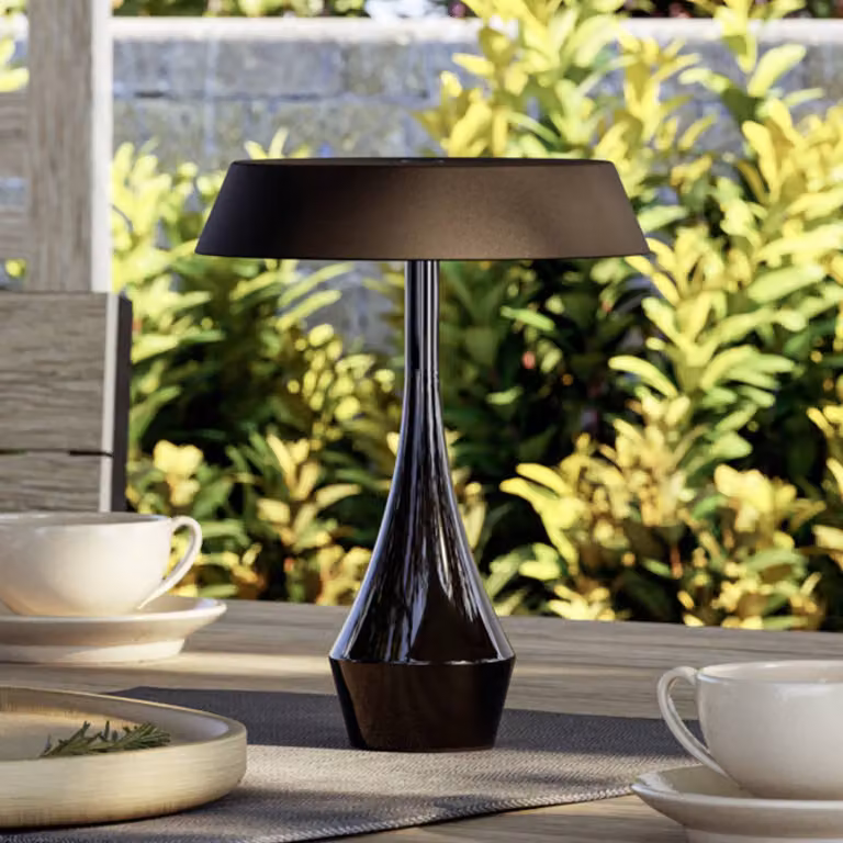 EGLO Lampada LED da tavolo a batteria TURCIO, nera, altezza 20 cm, IP44, dimmerabile, Nero, Soggiorno / Sala da pranzo, Metallo