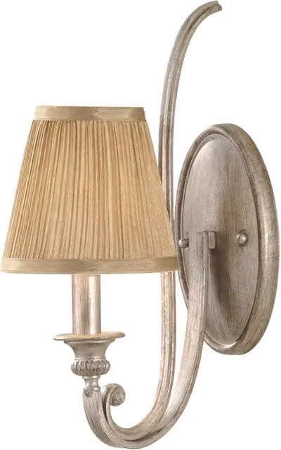 Applique Contemporanea Abbey FEISS in Acciaio Argentato e Beige con 1 Luce E14