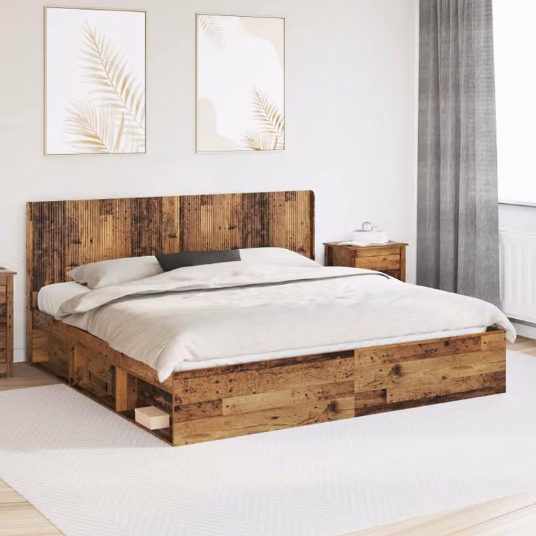 Testiera Letto Moderna vidaXL in Legno Antico Marrone