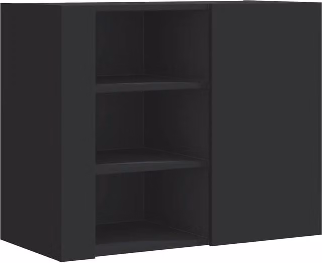 Pratico armadio a muro moderno 75 x 35 x 60 cm con spazio di archiviazione ottimizzato in legno multistrato nero 02_0049562