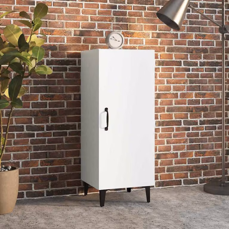 Credenza moderna bianca vidaXL in legno e MDF da appendere al muro L/P/H: 34,5 x 34 x 90 cm