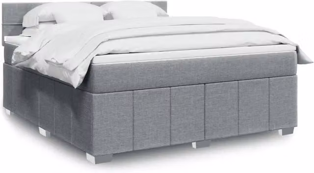 Giroletto a Molle con Materasso Grigio Chiaro180x200 cm Tessuto 3287147