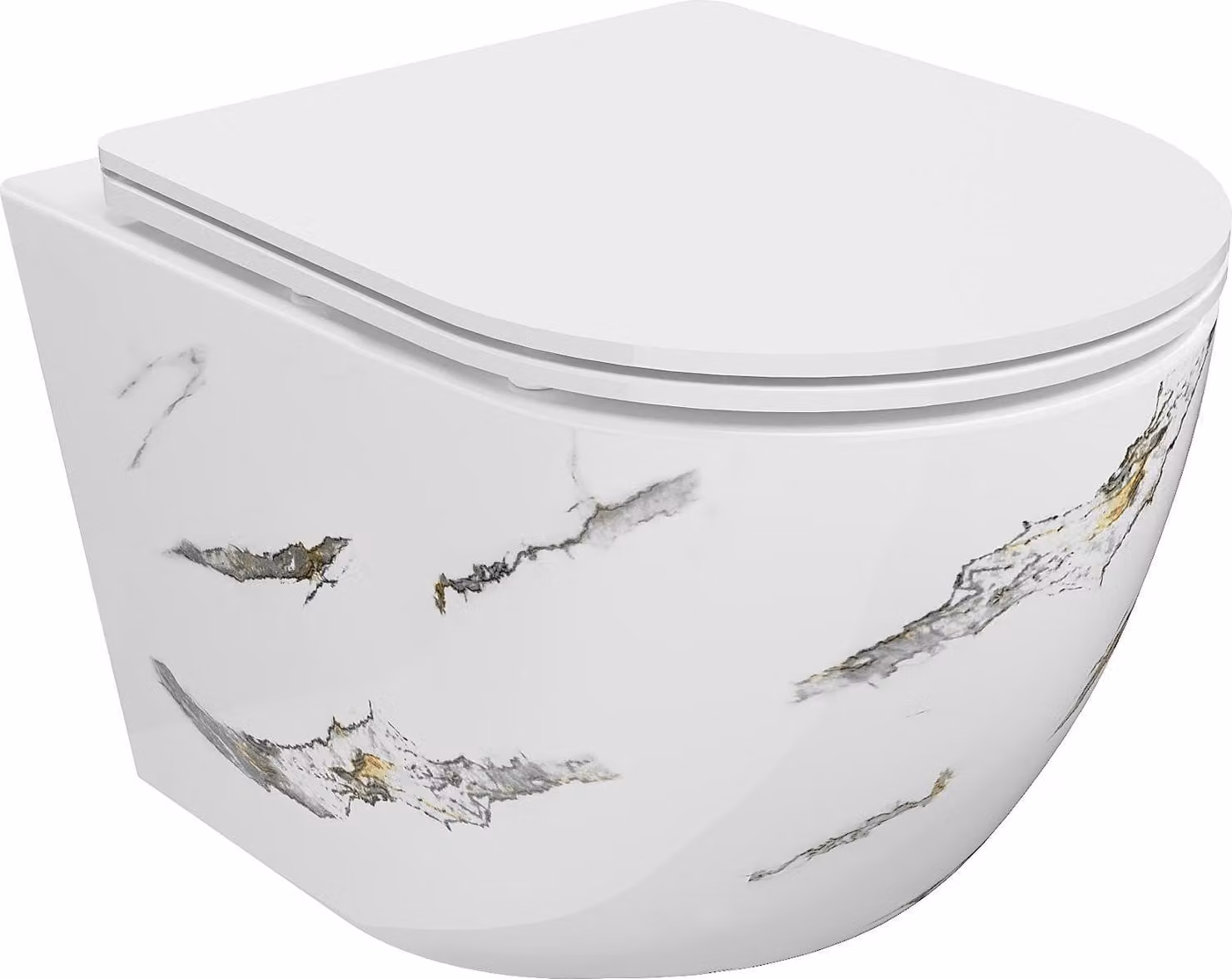 Mexen Lena WC sospeso Rimless con sedile a chiusura rallentata slim, duroplast, pietra bianca - 30224091