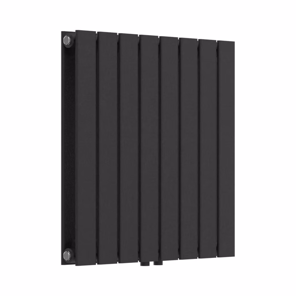 Termosifone ad acqua calda a pannello doppio con elementi piatti neu.haus, colore nero, L: 60 cm, H: 60 cm, P: 8 cm – 2