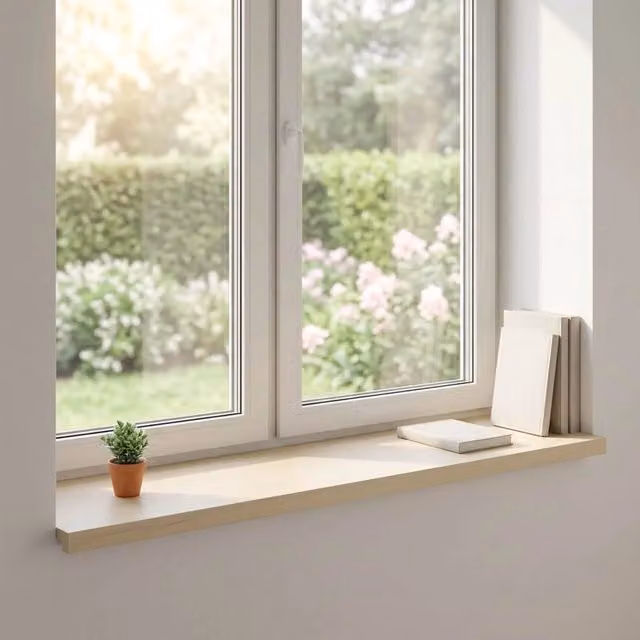 Set di 2 soglie per finestre vidaXL in legno, colore bianco, L 110 x P 40 x H 2 cm