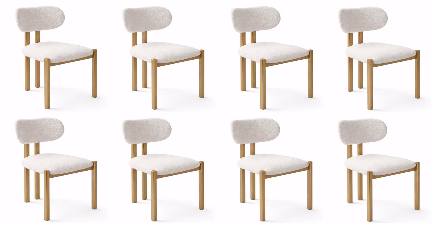 Set di sedie moderne bianche Sedia da pranzo imbottita Sedia da cucina