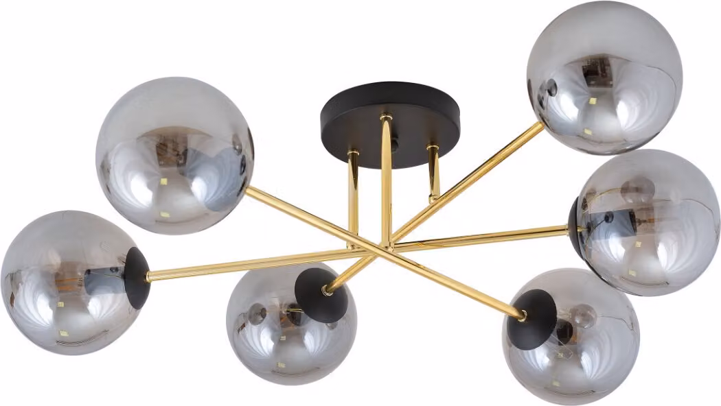 Lampadario Emibig 2xE14 10W MAGNUM con 6 paralumi color grafite 1269/6
