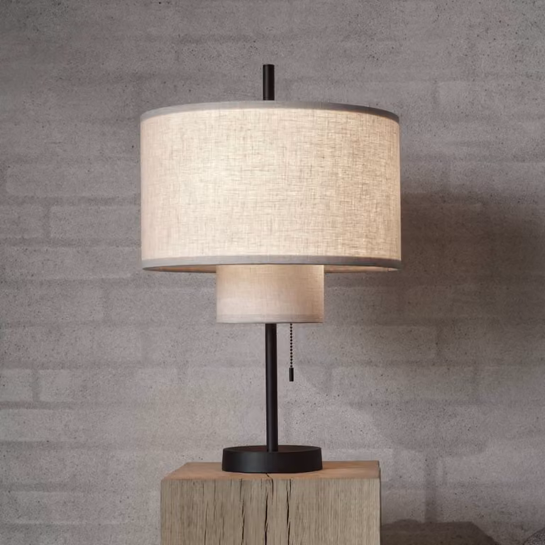 New Works Lampada da tavolo Margin, Crema / Ambra, Soggiorno / Sala da pranzo, Tessuto / Stoffa / Seta, Design, Lampada da tavolo