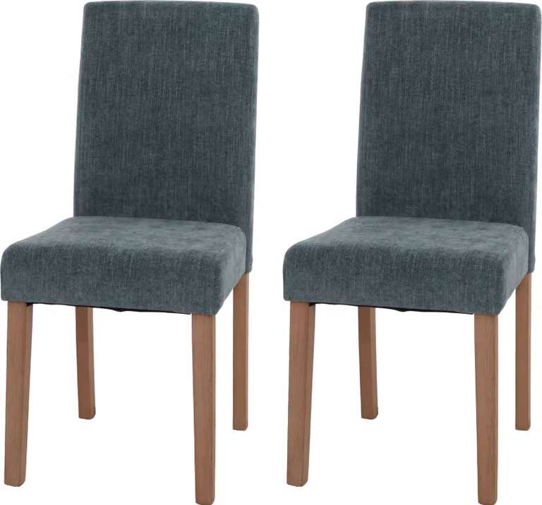 Set di 2 sedie da pranzo classiche e intramontabili | A x L x P 90 x 42 x 50 cm | Altezza seduta 47 cm | Tessuto/textile ciniglia Legno | Gambe color naturale | Verde | Sedia Sedia da cucina Sedia con schienale alto