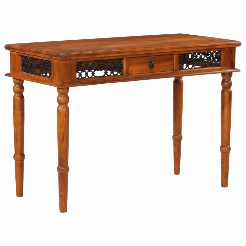 Maison Exclusive - Scrivania con cassetto, dimensioni 110x50x76 cm, in legno massello di acacia