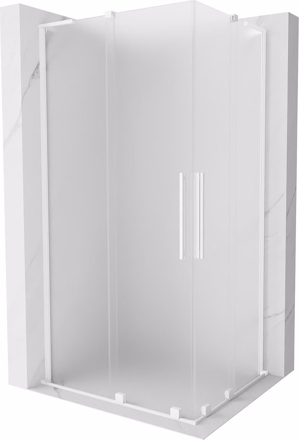 Mexen Velar L Duo cabina doccia scorrevole 90 x 80 cm, satinato, bianco - 871-090-080-02-33-20