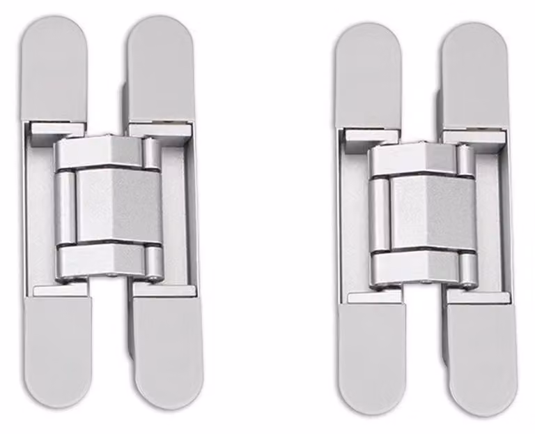 INF Cerniere Invisibili Nascoste 2 pezzi Nero Zinco 15cm x 2.5cm Per Porte D'argento