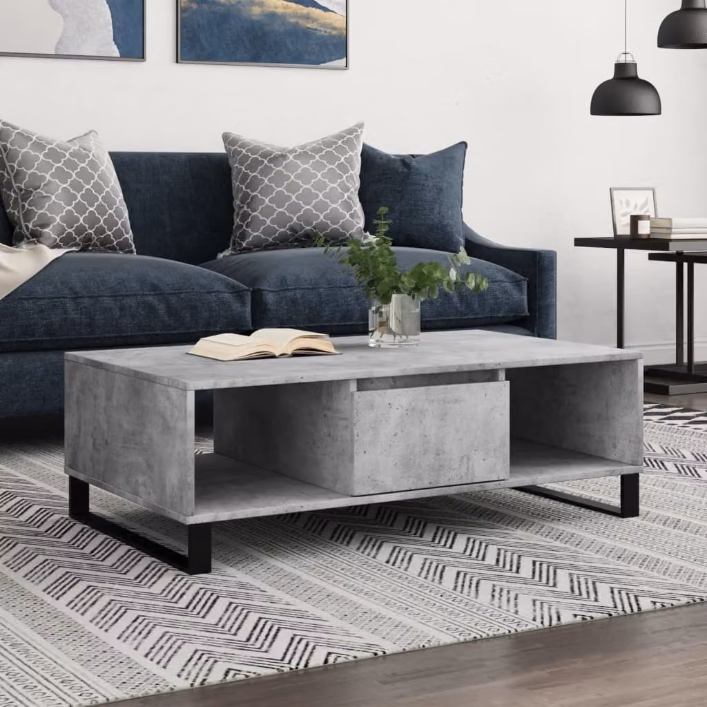 Maison Exclusive - Tavolino da salotto grigio cemento 104x60x35 cm Materiale ligneo