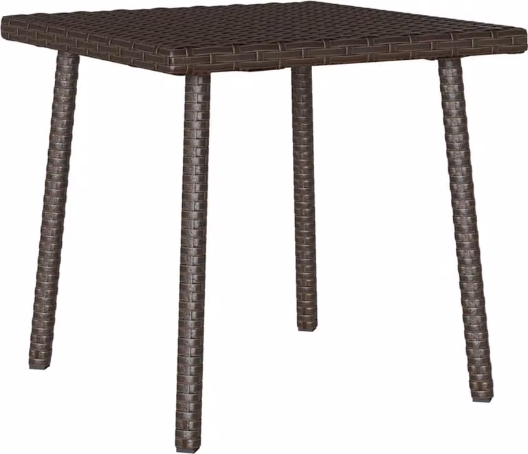 Tavolino Giardino Rettangolare Marrone 40x40x37 cm Polyrattan