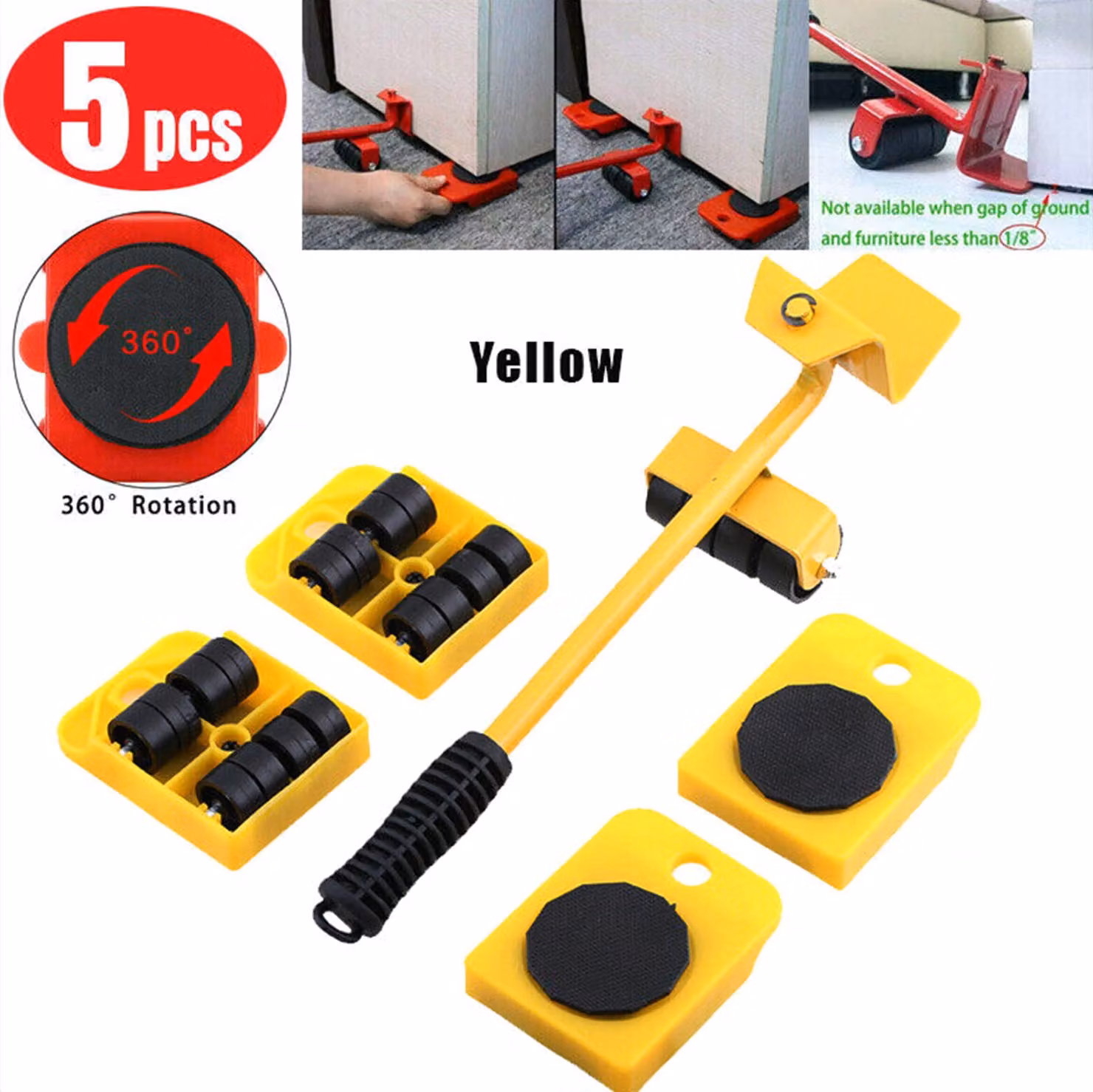 5PCS Tipo pesante mobili sistema di sollevamento strumento 4 Slide Pad ruota facile spostare