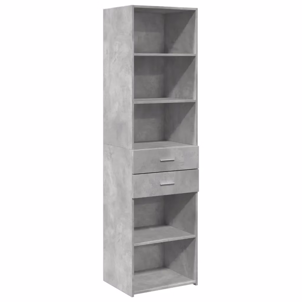 vidaXL Credenza Moderna in Legno e MDF Grigia da Appendere all'Muro L: 50 cm, P: 42,5 cm, H: 185 cm – 2