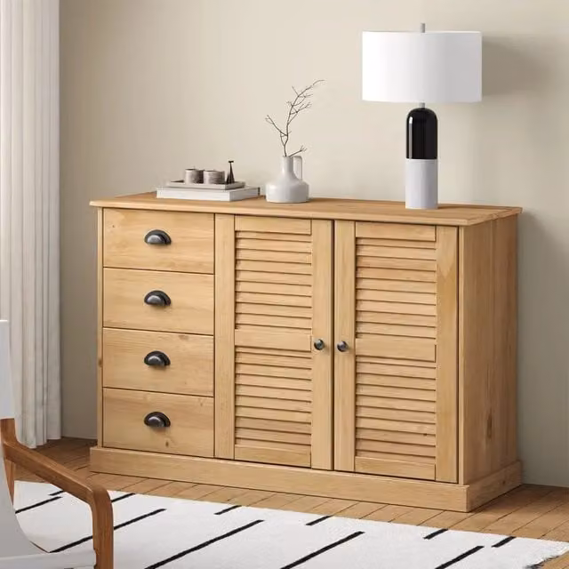 Credenza con Cassetti-Buffet-Armadio da cucina VIGO 113x40x75 cm Legno Massello di Pino