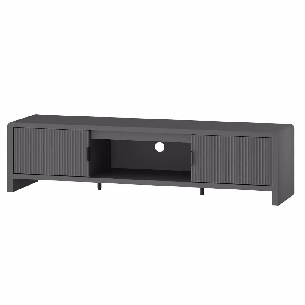 Mobile TV Lukkodso en.casa con 2 Ante e Vano Centrale Aperto, Grigio, L/P/H: 150 x 40 x 40 cm – 2
