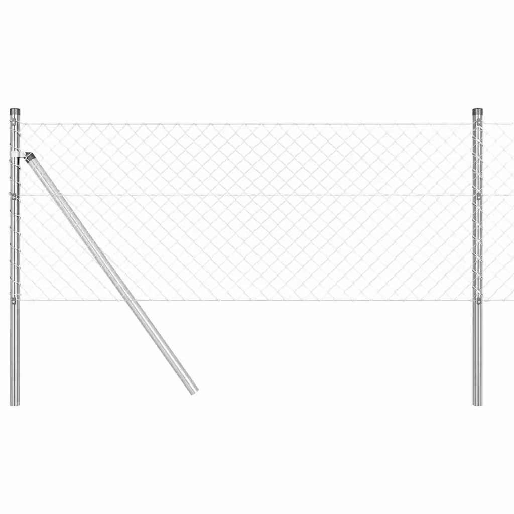 Palo per recinzione VIDAXL in acciaio color argento, dimensioni 25 x 0,8 m (rete 40 x 40 mm) – 2