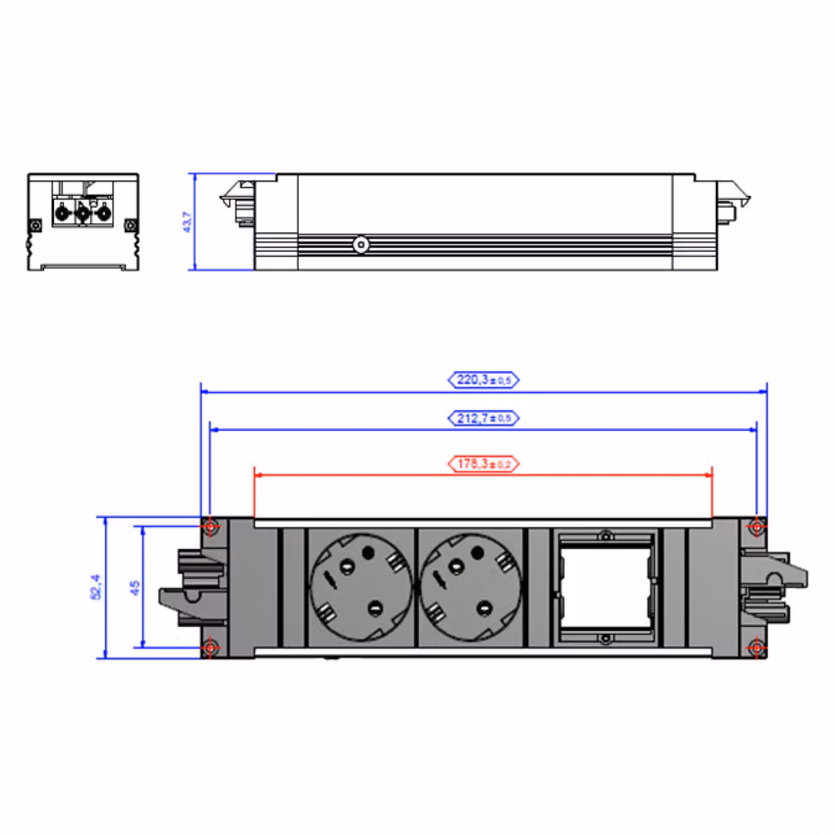 BACHMANN STEP ALU 2 prese con messa a terra 1 ABD