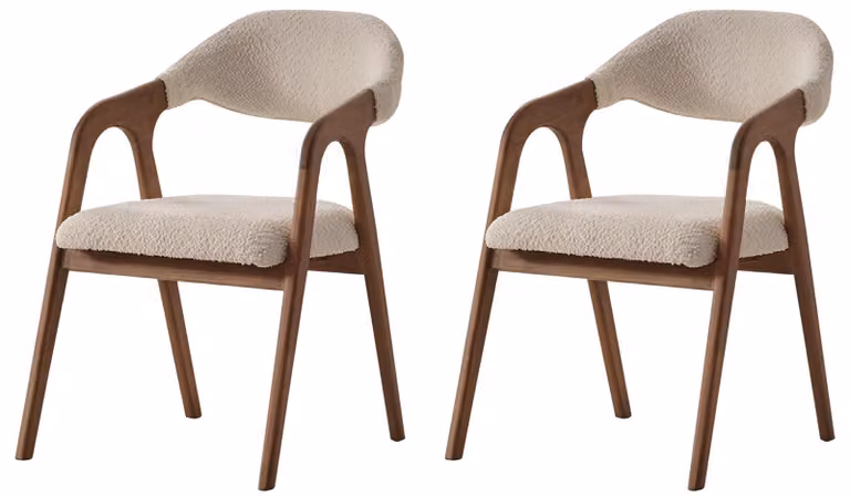 Moderne Beige Küchenstühle 2x Esszimmerstühle Edle Armlehnenstühle