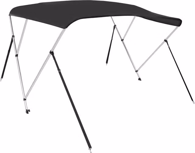 Bimini di Prua con Tendalino 3 Archi Nero 183x140x137 cm CFW4854168