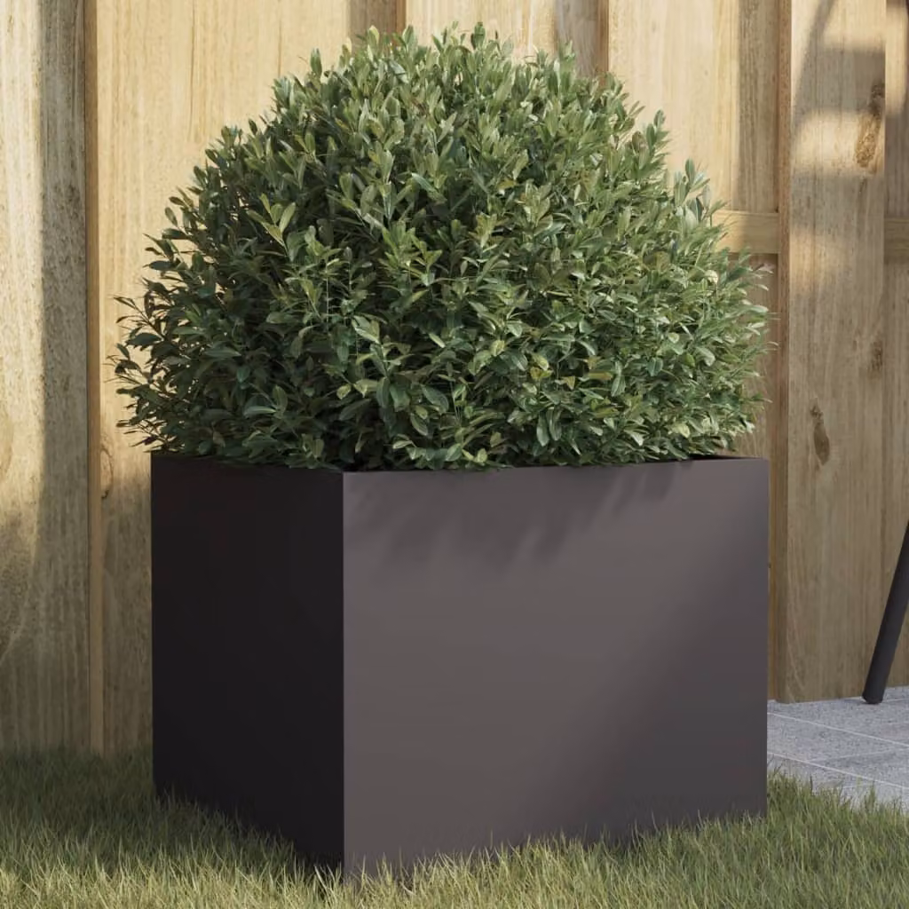 Fioriera vidaXL in acciaio nera L: 32 cm, P: 30 cm, H: 29 cm