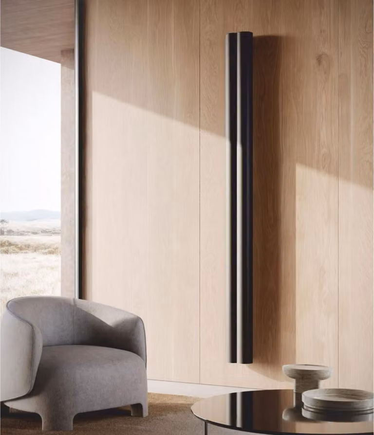 Casa Padrino stufa a parete in alluminio nero h. 200 cm - Italy