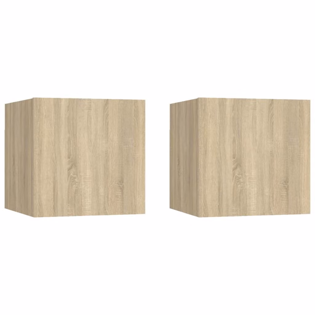 Mobili Porta TV a Parete 2pz Rovere Sonoma 30,5x30x30 cm