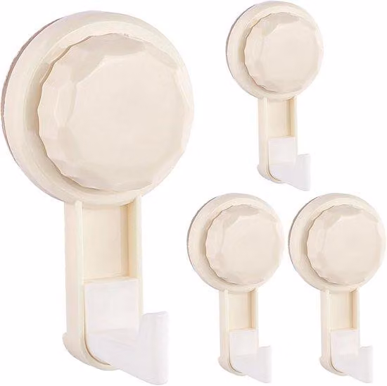 Set composto da 4 ganci portasciugamani per bagno e cucina (max. 5 kg), ganci in vetro opaco resistenti all'acqua, supporto da parete bianco per asciugamani, accappatoi e utensili da cucina.
